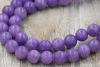 Milky Lavender Jade, 6mm, 8mm, 10mm Purple Jade Round Beads -15 inch strand