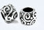 Large Hole Beads, 304 Stainless Steel Spacer Beads, 1pc Column, Swirl Antique Silver, 9.7x10.8mm