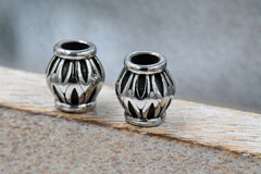 Large Hole Beads, 304 Stainless Steel Spacer Beads, 1pc Focal Antique Silver, 10.7x11.5mm