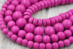 Twilight Magenta Beads 6mm 8mm 10mm Wood beads -16 inch strand