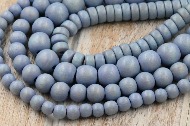 Blue Mountain Gray Wash Wood Round 6mm 8mm 10mm 12mm 8x5mm Rondelle Light Green  Wood Main Image