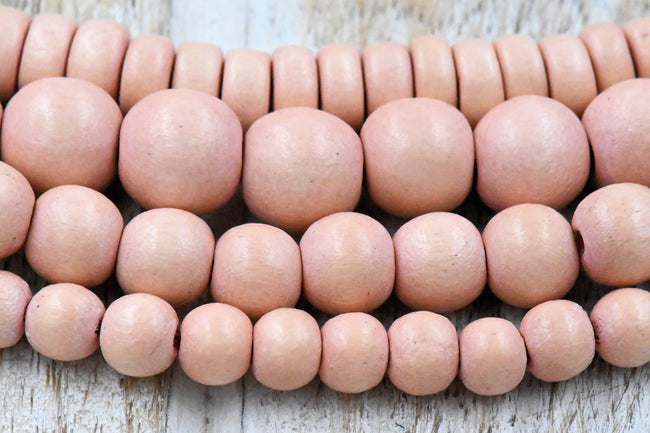 Spring Light Antique Peach Beads 6mm 8mm 10mm Wood beads -16 inch strand Main Image