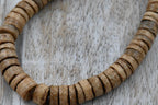 TWO 22" STRANDS Coconut Shell Natural Beige Brown Heishi 7-8mm