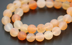 8mm Matte Dusty Orange Agate Round Beads   -15 inch strand