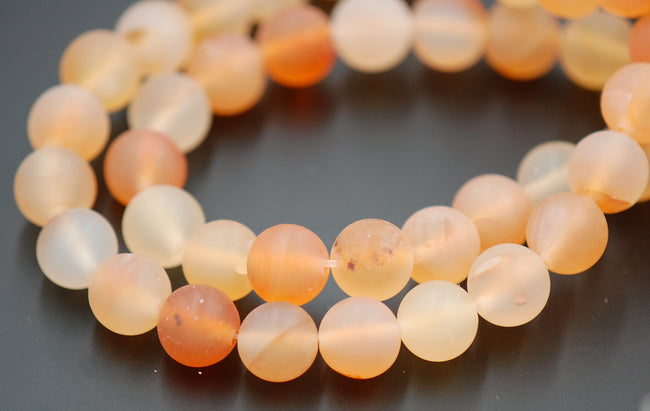 8mm Matte Dusty Orange Agate Round Beads   -15 inch strand Main Image