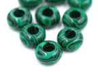 Large Hole Synthetic Malachite, European Beads, Round 14mm