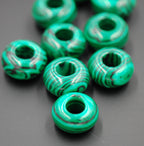 Large Hole Synthetic Malachite, European Beads, Round 14mm