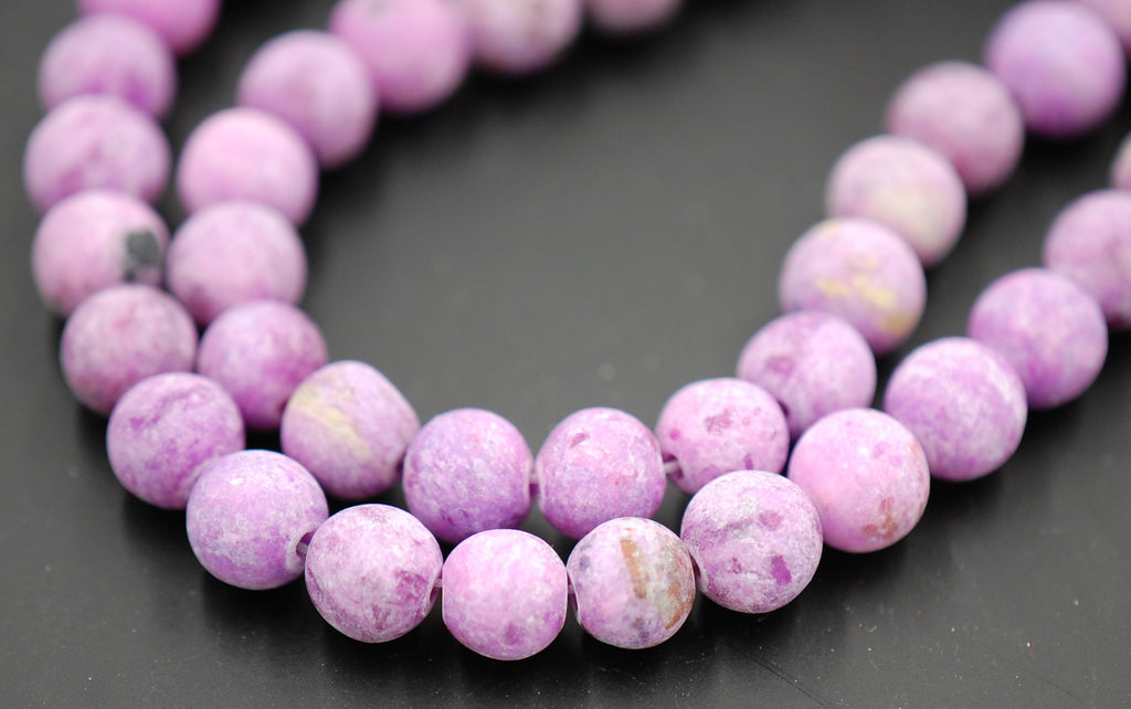Sesame Jasper Beads 8mm Matte Red Violet Purple round -15-16 inch strand