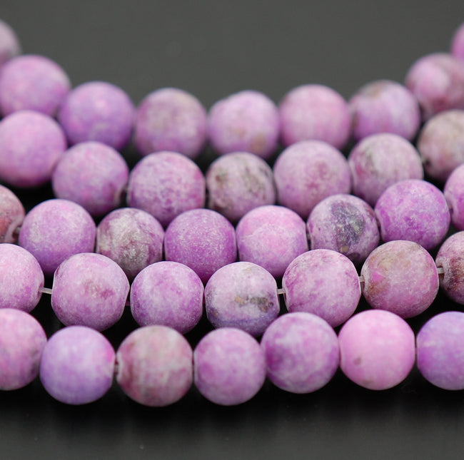 Sesame Jasper Beads 8mm Matte Red Violet Purple round -15-16 inch strand Main Image