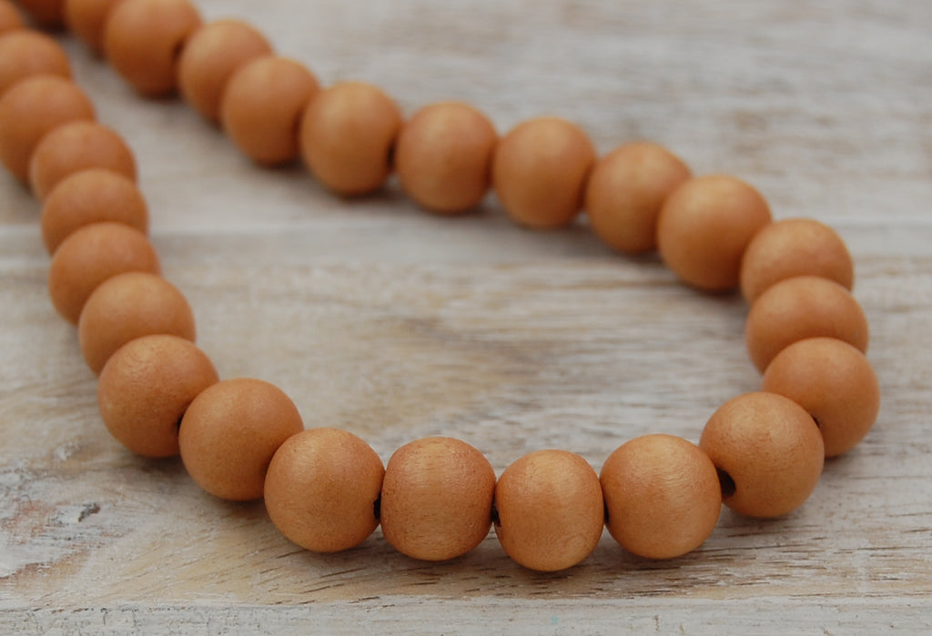 English Oak Brown Wood Round 6mm, 8mm 10mm 12mm, 8x5mm Light Brown Wood Beads -16 inch strand