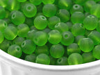 200pc Frosted Glass 6mm 8mm Green