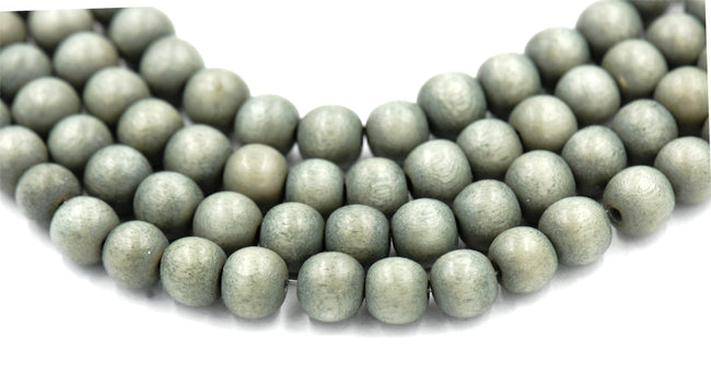 Shadow Green Wash Wood Round 6mm 8mm 10mm 12mm 8x5mm Rondelle Light Green Boho Wood Beads Earth Green/Gray Beads -16 inch strand Hover Image