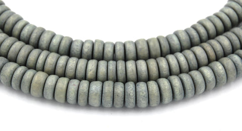 Shadow Green Wash Wood Round 6mm 8mm 10mm 12mm 8x5mm Rondelle Light Green Boho Wood Beads Earth Green/Gray Beads -16 inch strand