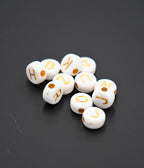 Acrylic Letter Beads, Random Mix Letters A to Z, Cube, White or Black 7mm, 200pc