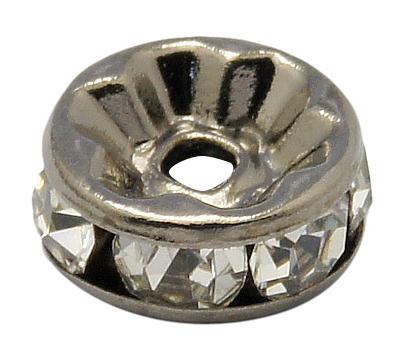 Gunmetal Rhinestone Rondelle Spacer Beads,4mm, 6mm, 8mm, 10mm