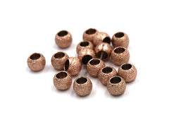 304 Stainless Steel Rose Gold Stardust Spacer 4x3mm Beads -25