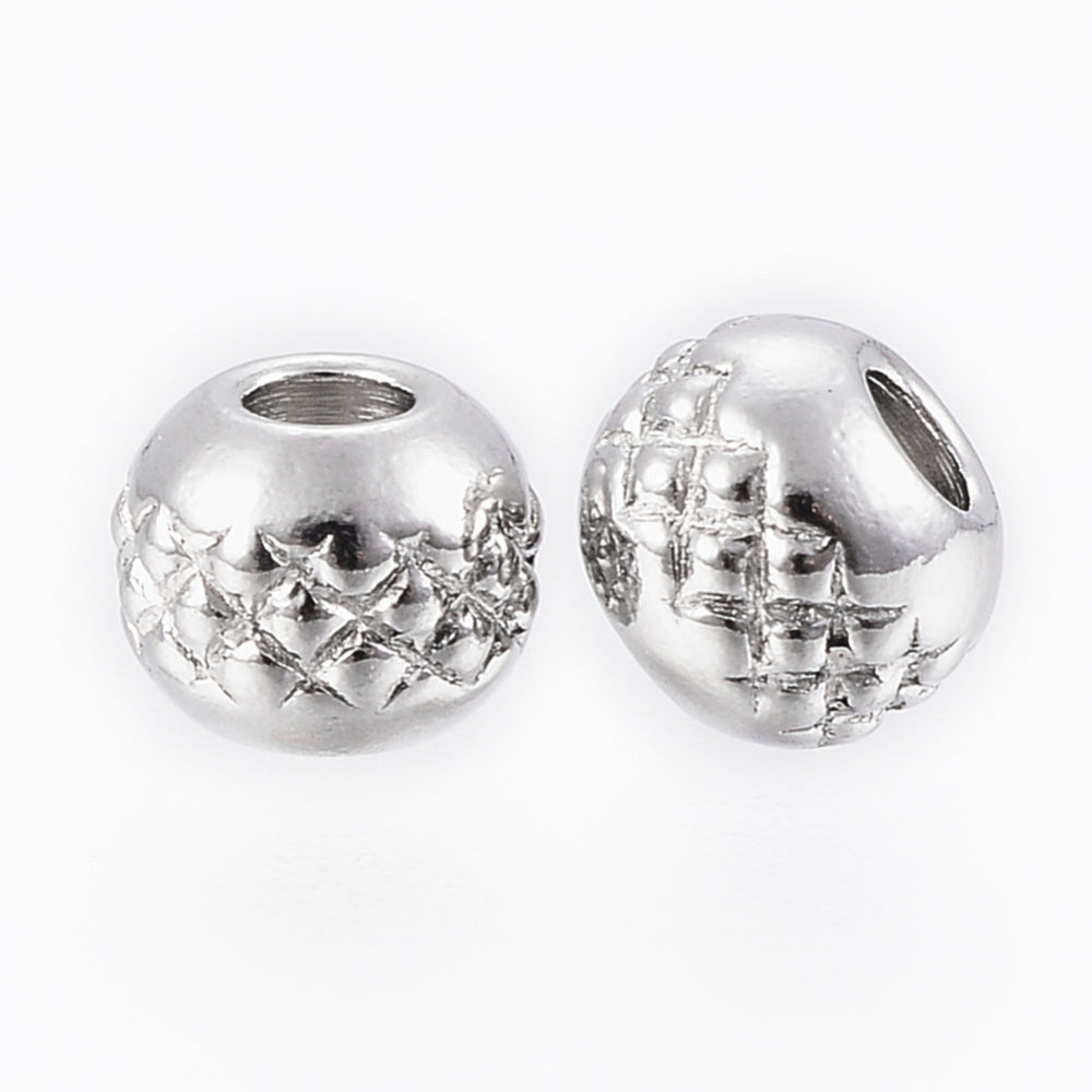 304 Stainless Steel with Diamond Pattern, 10pc 4mm 6mm 8mm