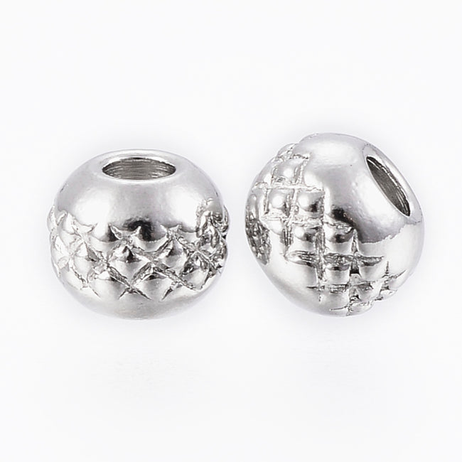 304 Stainless Steel with Diamond Pattern, 10pc 4mm 6mm 8mm Main Image