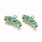 Antique Gold Green Patina Hanger  Link, 4pc