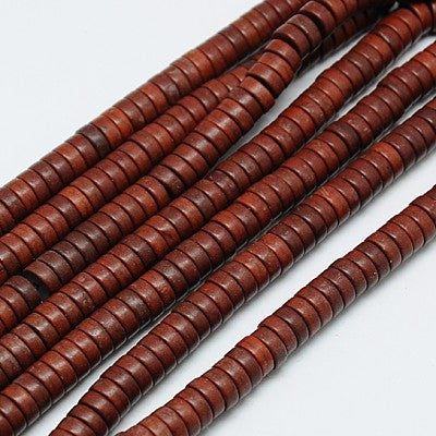 Synthetic Turquoise Beads Strands, Brown Heishi Beads, Dyed, Flat Round/Disc