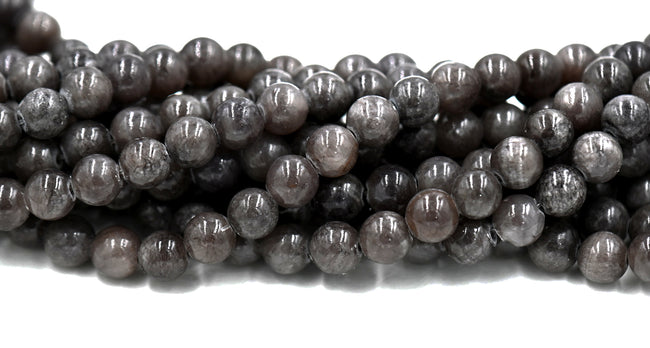 Dark Gray Jade Beads 6mm 8mm - 15.5 inch strand Hover Image