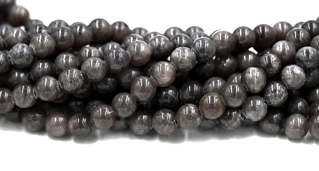 Dark Gray Jade Beads 6mm 8mm - 15.5 inch strand
