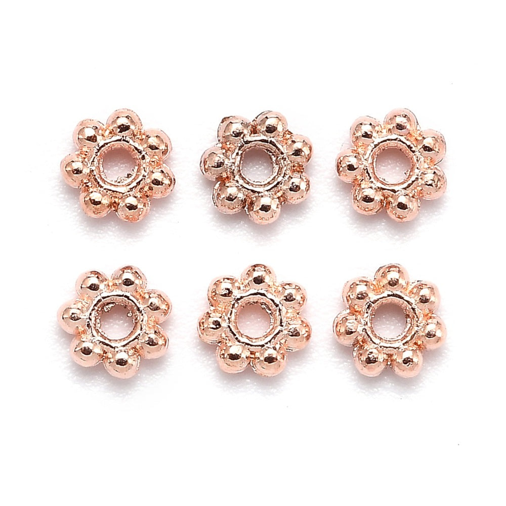 Heishi, 5mm Beaded Rose Gold Spacer Bead -100
