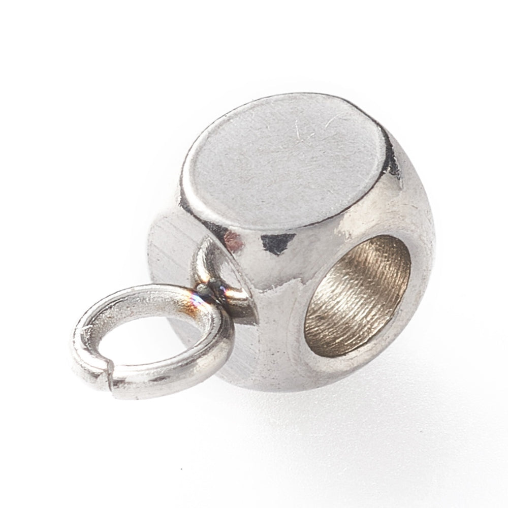 304 Stainless Steel Electroplated Cube Hanger for Charms, 10pc
