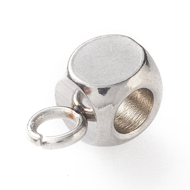 304 Stainless Steel Electroplated Cube Hanger for Charms, 10pc Main Image