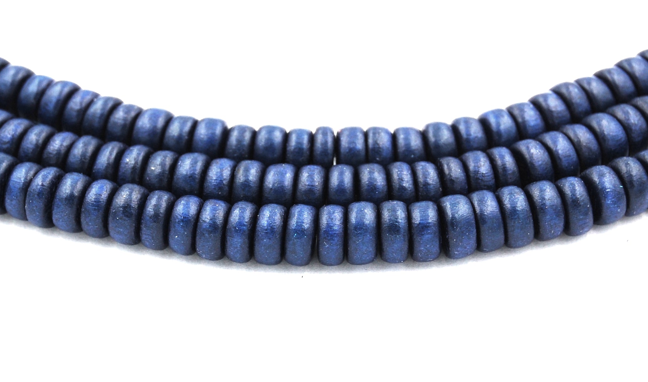 Starry Night Blue Wood Round, Bicone or Rondelle