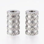 Stainless Steel Tube Beads, Grooved, Column, Stainless Steel Color -10pc