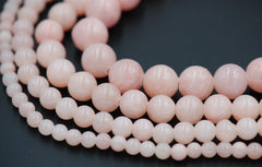 Blush Pink Jade 6mm, 8mm, 10mm Round Beads- 15-16 inch strand