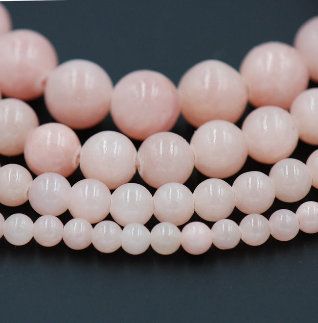 Blush Pink Jade 6mm, 8mm, 10mm Round Beads- 15-16 inch strand Main Image
