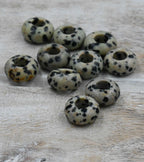 Large Hole Dalmatian Jasper, European Beads, Round 12mm