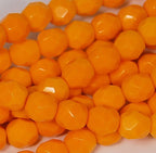 Opaque Sunflower Yellow Czech Glass Faceted Bead 6mm Round - 25 Pc