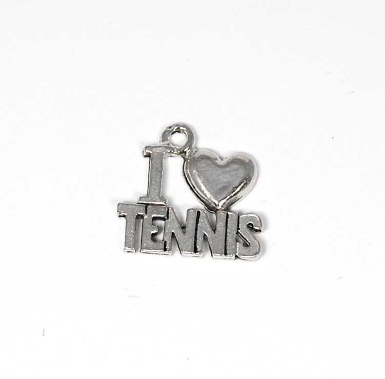 I Love Tennis Pewter Charm -1