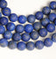 6mm Frosted Lapis Lazuli Round Beads  -15 inch strand