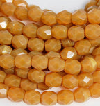 Milky Topaz Glass Faceted Bead 4mm Round - 50 Pc