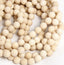 Fossil Beads, 6mm, 8mm. 10mm Frosted Matte Fossil Stone in Natural -15 inch strand