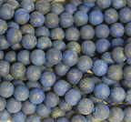 6mm Frosted Lapis Lazuli Round Beads  -15 inch strand