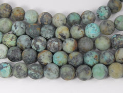 Matte African Turquoise Jasper 8mm round beads -15
