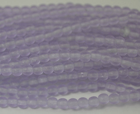 Alexandrite 4mm Frosted Matte Glass Round Druk Beads - 100