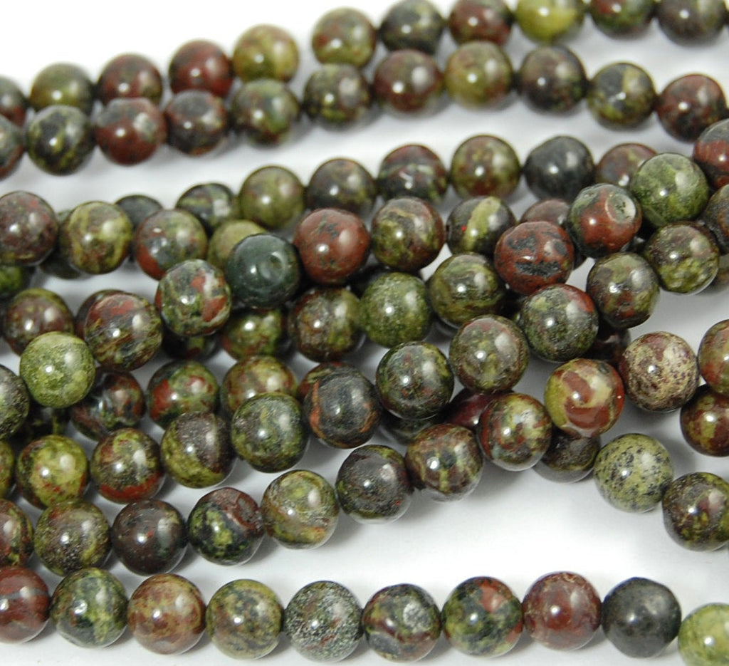 Dragon Blood Jasper 4mm, 6mm, 8mm, 10mm, 12mm, A grade -Full Strand