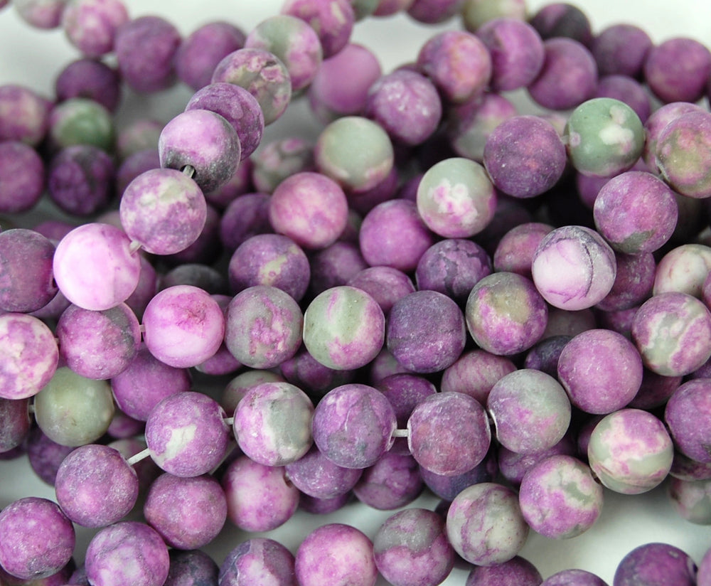 Matte Chariote Beads, 8mm round beads  -15 inch strand