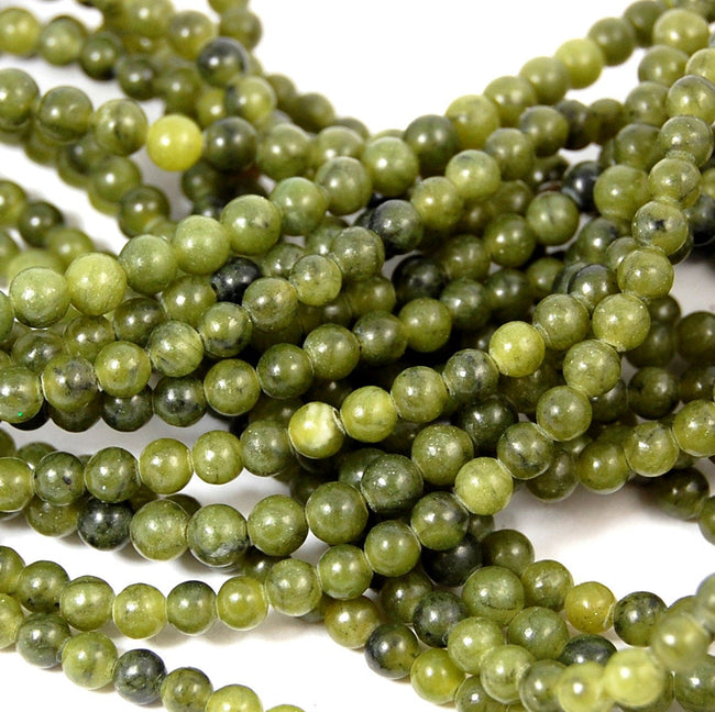 4mm Olive Taiwan Jade Round  -15.5 inch strand Hover Image