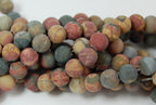 Matte Red Creek Jasper 6mm smooth round -15 inch strand