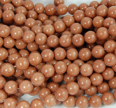 10mm Camel Brown Jade Beads Opaque Smooth - 16 inch strand