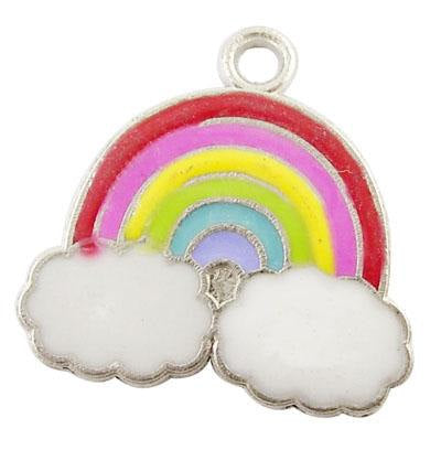 Rainbow Charm Silver Rainbow Enamel Pendant -2 Hover Image