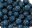 8mm Midnight Blue Crystal Rhinestone Clay Round Pave Beads -25