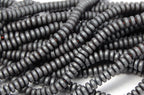 Hematite Flat Round Matte 4mm Beads -16 inch strand